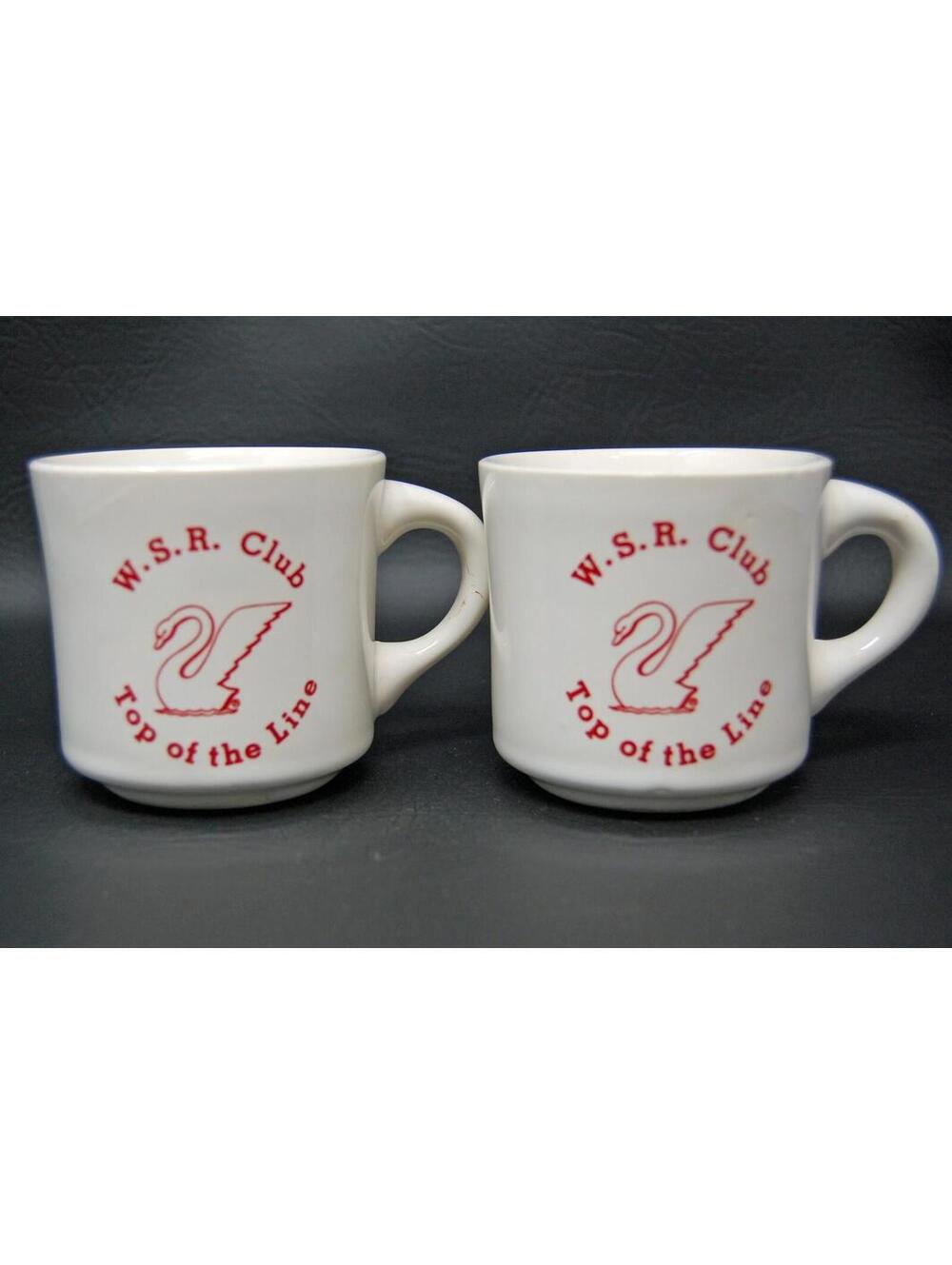 W.S.R. Club White Swan Food Top of Line Logo Coffee Mug Cup VTG Restaurant Ware